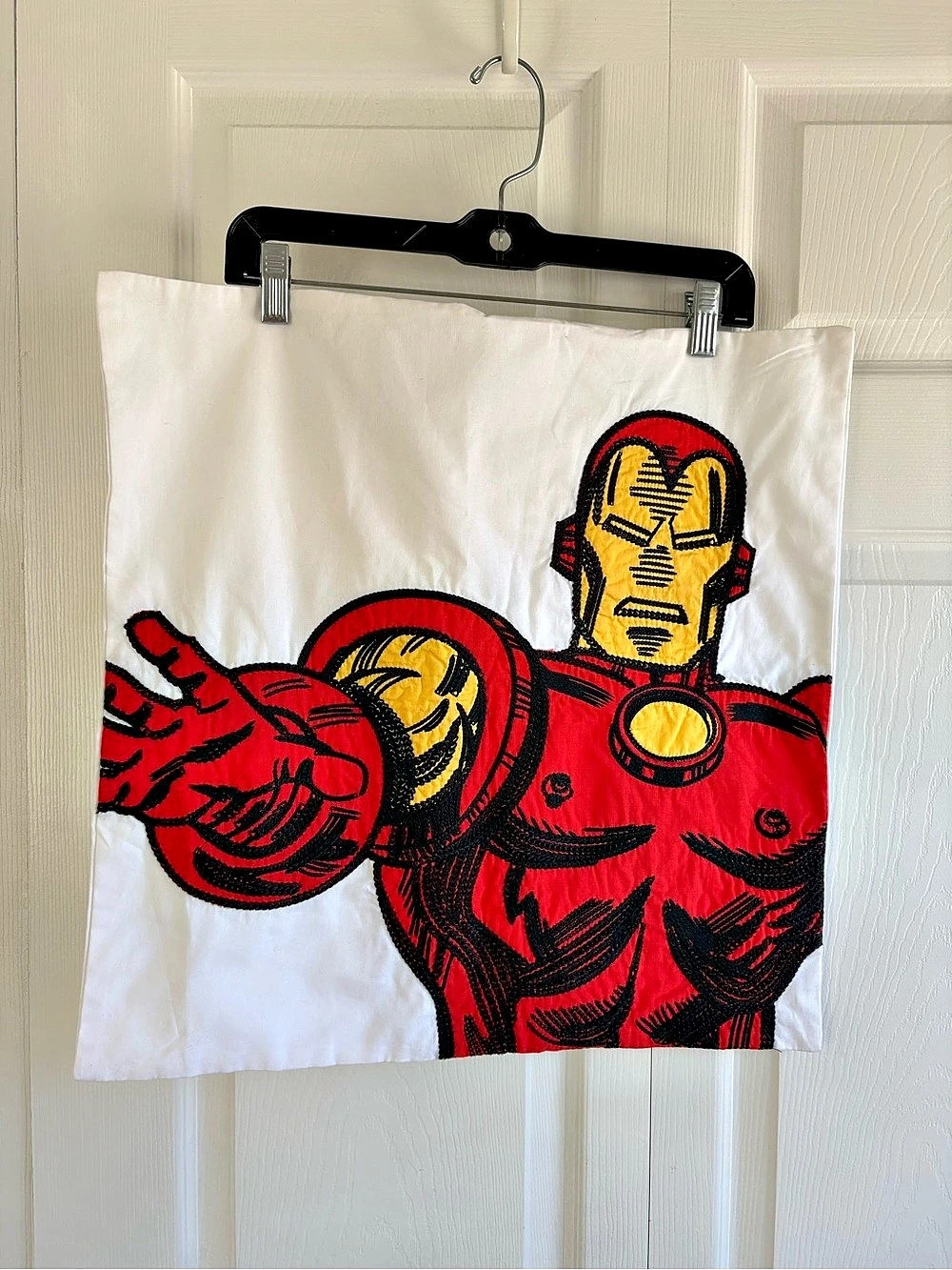 Pottery Barn Kids Marvel Avengers Iron Man Throw Pillow Cover Embroidered Decor